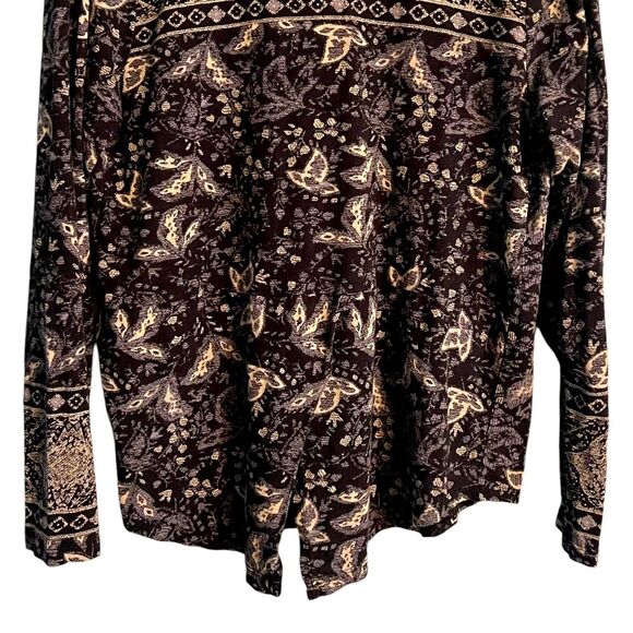 Lucky Brand Printed Top Ladies Size Medium Color: Black Multi // Soft! - Picture 4 of 15